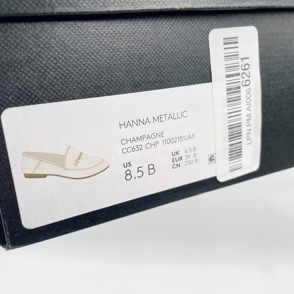 Coach Hanna Metallic Loafer Champagne Gold Leather Chain Slip On Flat Sz 8.5 - Picture 10 of 10